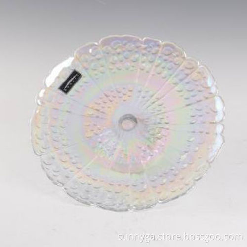 Glass Cake Plate, Rainbow Colors are Available